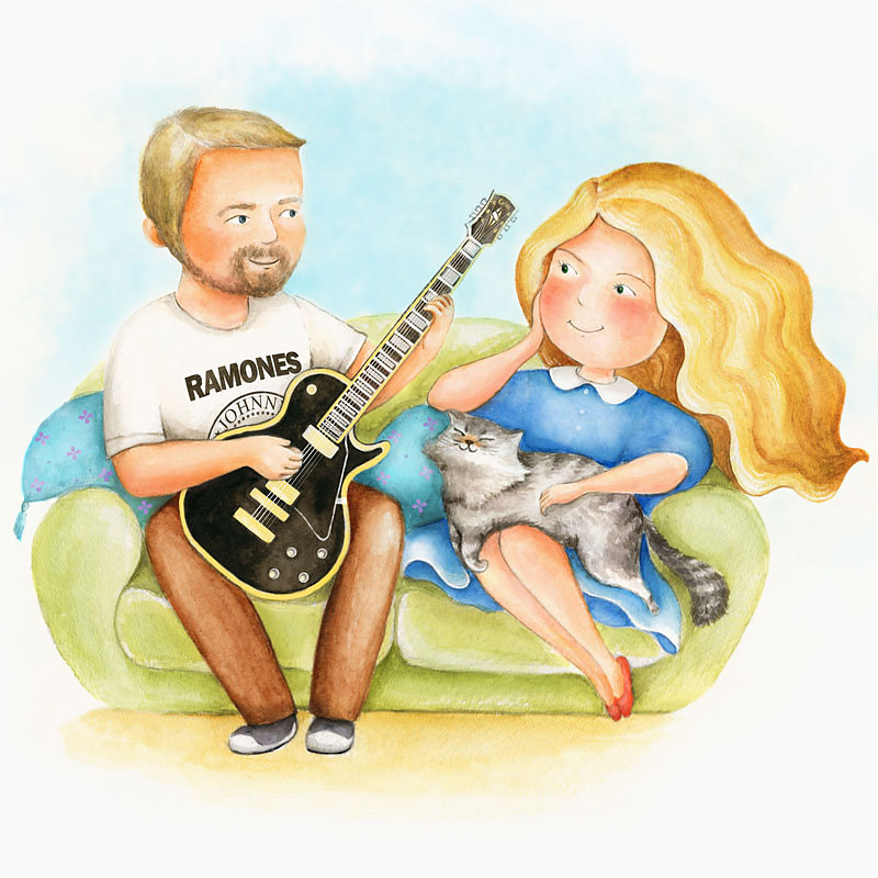 Couple with a guitar