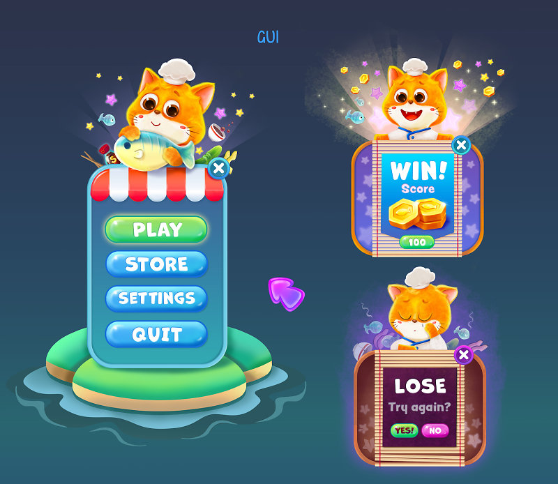 Sushi Go - GUI Screens - Olga Badulina